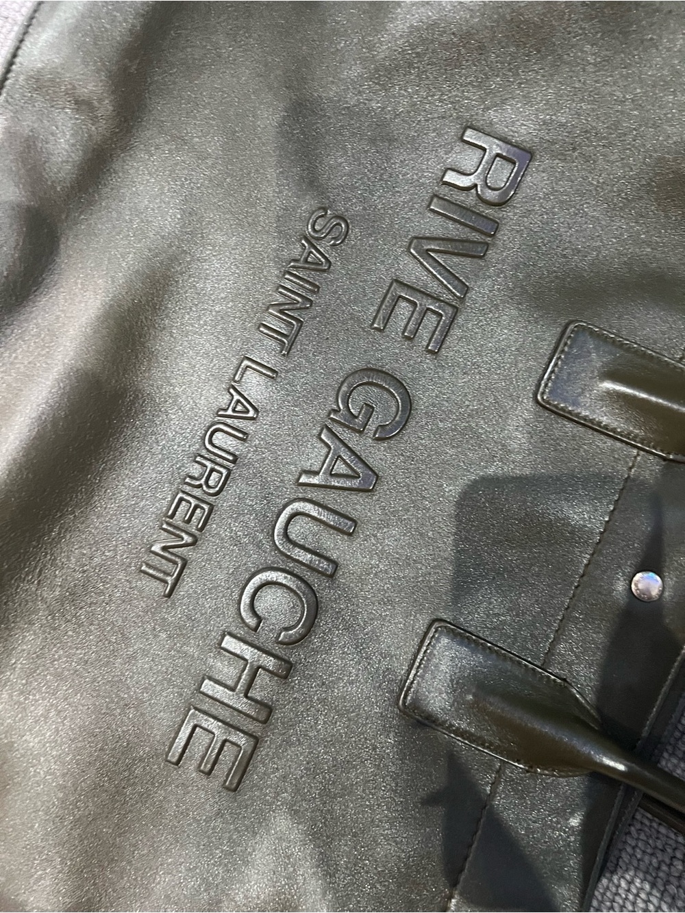 Saint Laurent Green Rive Gauche Leather Tote - Picture 10 of 10